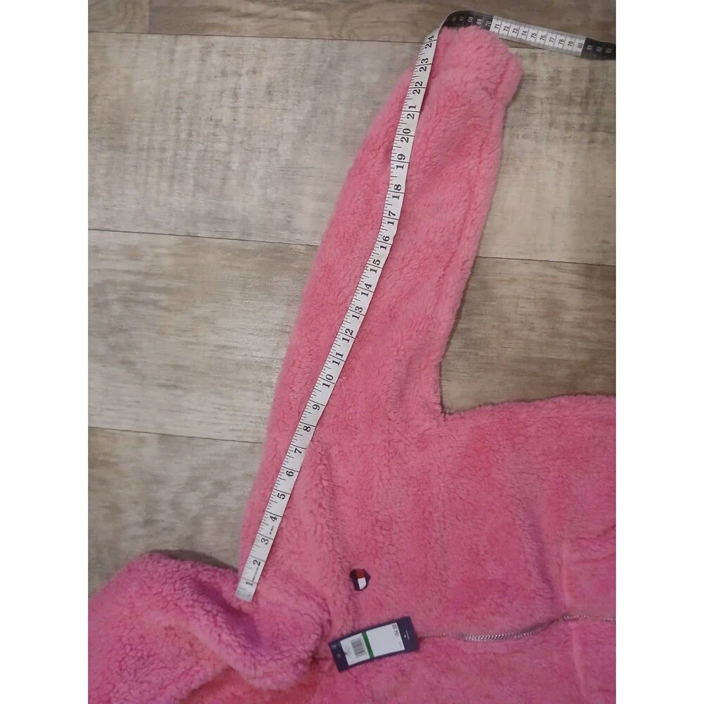 Tommy Hilfiger Girls Pink Sherpa Jacket Hot Pink Full Zip Size Large 12/14